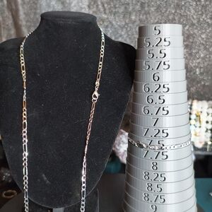 925 Chain Necklace and Bracelet Set